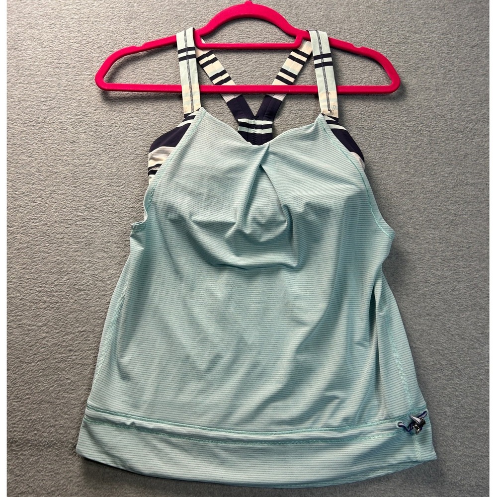 Lululemon No Limit Tank Top Womens Size 4 Aqua Blue Strappy‎ Racerback Cinch Hem